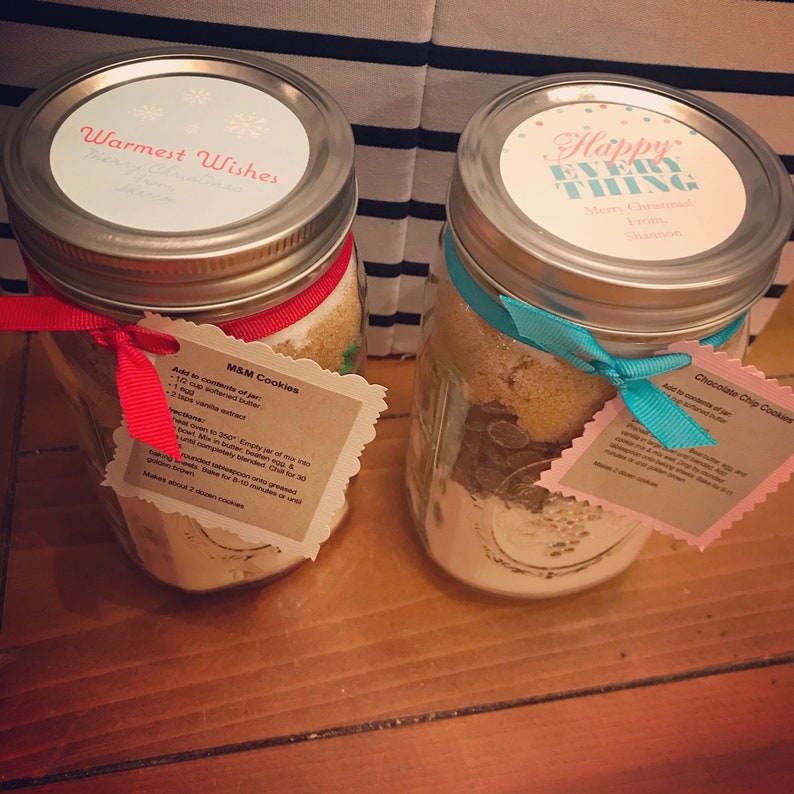 Custom Holiday Themed Mason Jar Cookie Mix Holiday Party - Etsy
