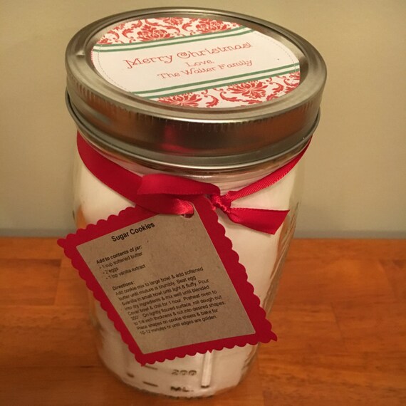 Custom Holiday Themed Mason Jar Cookie Mix Holiday Party | Etsy