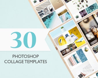 30 Photoshop Templates for Collages, Mood Boards, Social Media Posts - PSD Files - Digital Download - Perfect for Bloggers &  Photographers