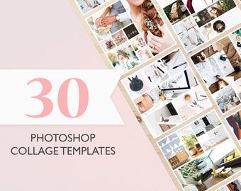 30 Photoshop Templates for Collages, Mood Boards, Social Media Posts - PSD Files - Digital Download - Perfect for Bloggers &  Photographers