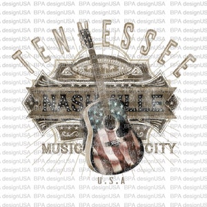 Tennessee Nashville Music city PNG files - Digital Sublimation Print - Tennessee Nashville Music city Tee Design - Nashville
