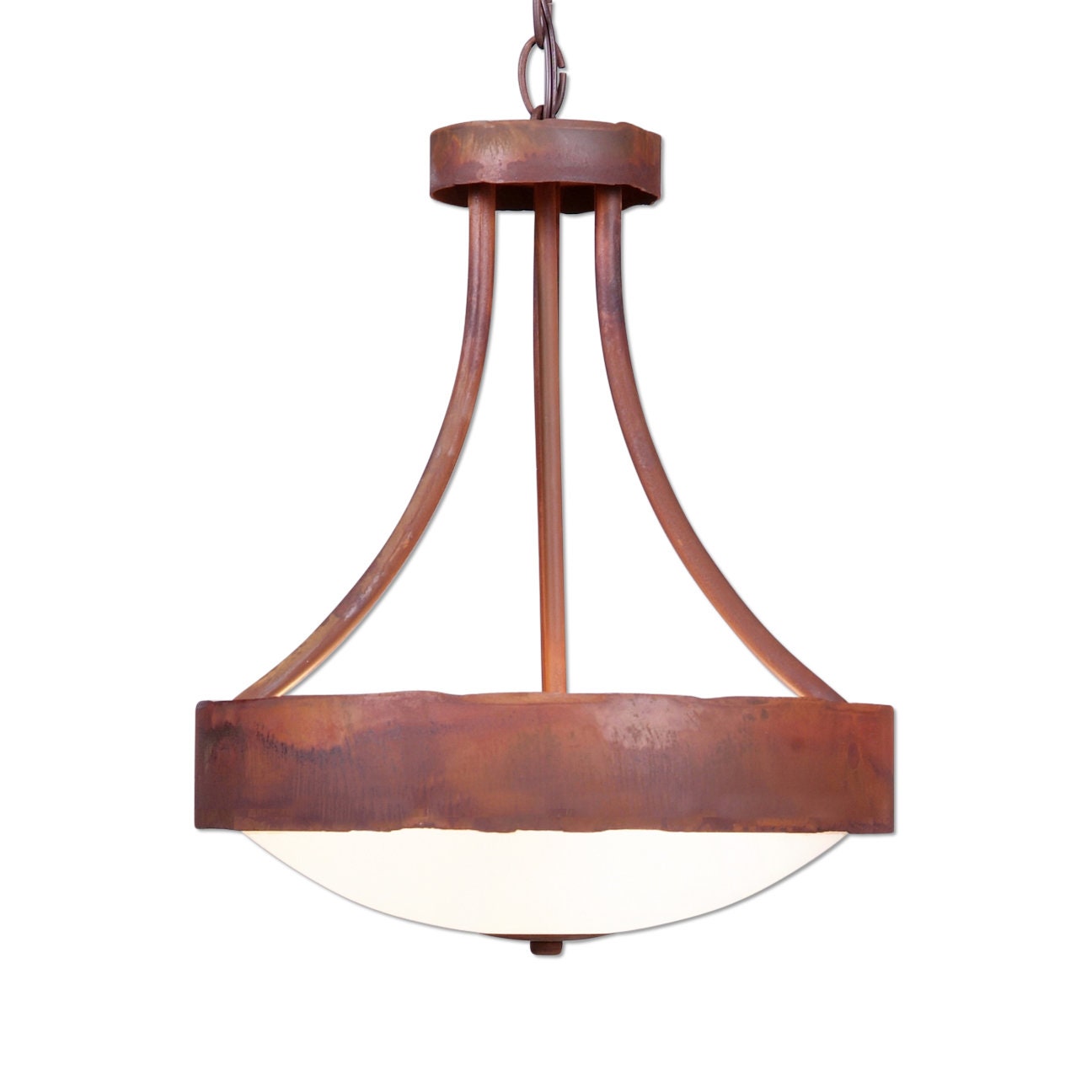 13" Diameter Foyer Chandelier Rustic Style | Made in USA | Ridgemont Foyer Medium - Rustic Plain | Avalanche Ranch Lighting