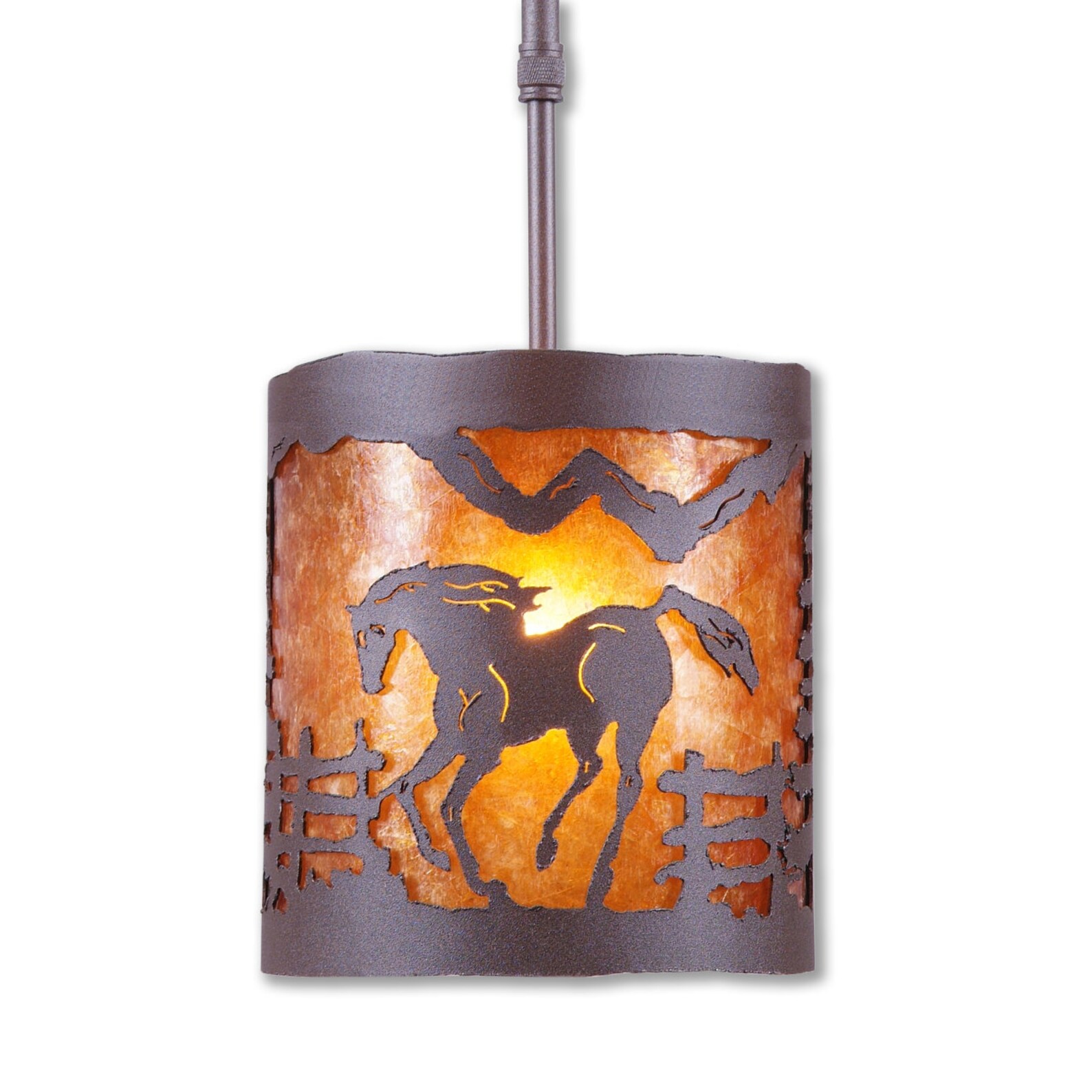 Rustic Hanging Pendant Lights Horse Made in USA Kincaid Pendant Small
