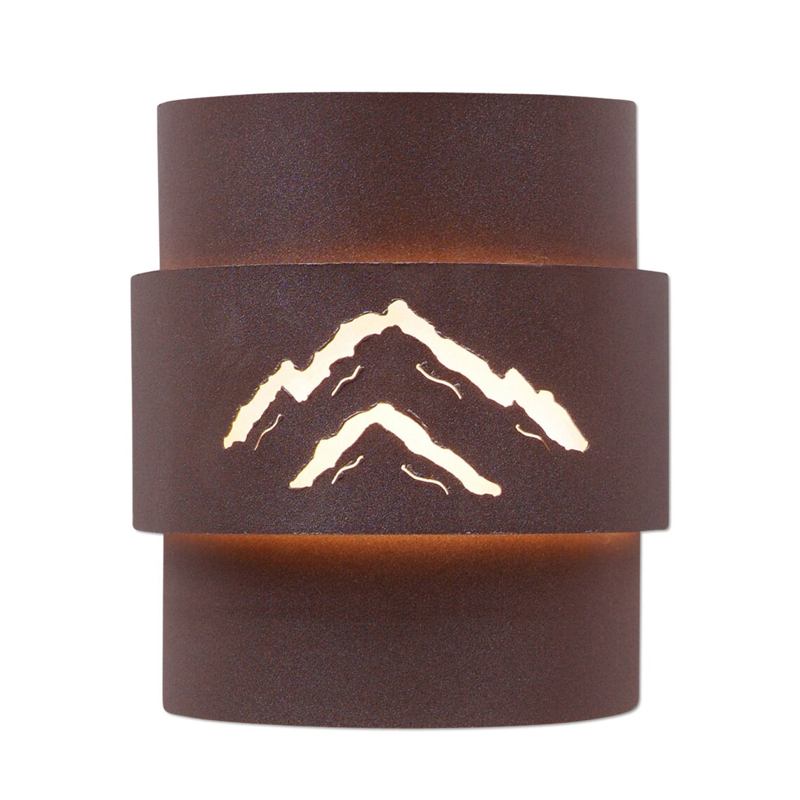 Quickship: Outdoor Wall Light Rustic Style With Mountain Cutout | Made ...