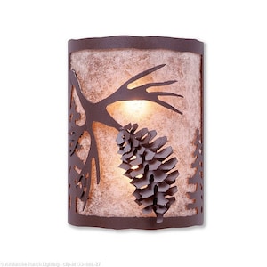 Quickship: Interior Metal Wall Sconce Large - Spruce Cone | Made in USA | Cascade Sconce Large | Avalanche Ranch Lighting