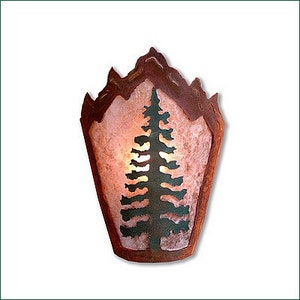Single ADA Wall Light for a Lake Cabin | Made in USA | Decatur Sconce - Cedar Tree | Avalanche Ranch Lighting