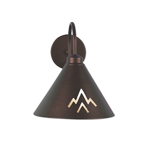 Outdoor Wall Light Dark Sky Compliant Southwest Style | Made in USA | Unique Canyon Sconce Large - Deception Pass | Avalanche Ranch Lighting
