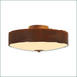 Quickship: 15&quot; Diameter Ceiling Light Cabin Style | Made in USA | Ridgewood Large - Rustic Plain | Avalanche Ranch Lighting