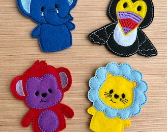 Juego de marionetas de dedo especiales Elefante, león, mono y tucán Juego de simulación Juego imaginativo