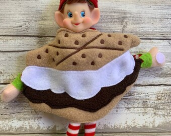 Disfraz de elfo de Smores para Navidad, ropa de elfo navideña fácil, accesorios de comida
