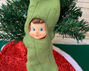 Pickle Elf Costume Christmas Easy Holiday Elf Clothing food Props