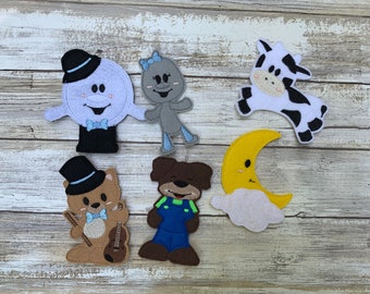 Nursery Rhyme Finger Puppets Hey Diddle Diddle Pretend Play Imaginative Play toys Finger Play