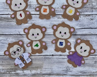 5 Little Monkeys Finger Puppet Set Juego de simulación Juguetes de juego imaginativo