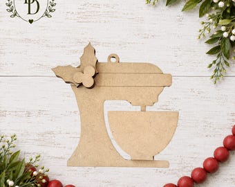 DIY Mixer Ornament Kit – Paint Your Own Wooden Baking Ornament – Christmas Gift for Bakers - Wood Ornament Blank