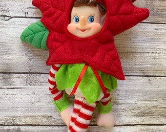 Disfraz de elfo de Pascua para Navidad, ropa de elfo navideña fácil, accesorios de flores