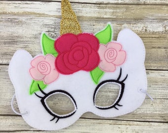Máscara de unicornio fieltro fiesta de juguete favores fingir juego niños niños cumpleaños regalo traje