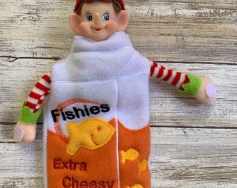 Goldfish Elf Costume Christmas Easy Holiday Elf Clothing food snack Props