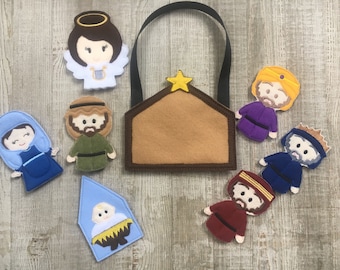 Juego de marionetas de dedo de Natividad Juego imaginativo de Navidad Juego imaginativo