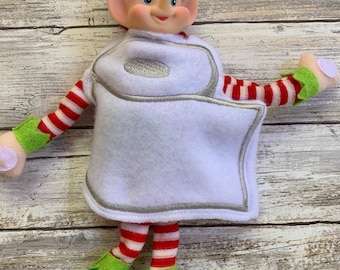 Disfraz de elfo de papel higiénico para Navidad, ropa de elfo navideña fácil, accesorios divertidos