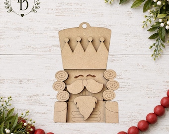 DIY Nutcracker Ornament Coloring Kit – Paint / Color Your Own Christmas Ornament – Unfinished Wood Holiday Craft - Ornament Wood Blank