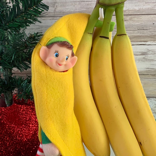 Banana Elf Costume Christmas Easy Holiday Elf Clothing food Props