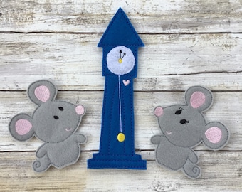 Ratón y reloj Dedos Títeres Juego de Simulación Juego Imaginativo Juguetes de juego Rima infantil