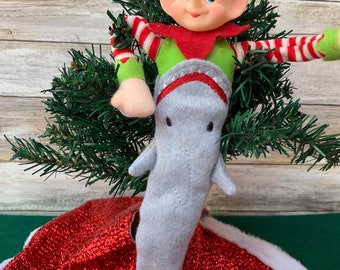 Disfraz de tiburón para Navidad, fácil, festivo, elfo, ropa, accesorios, divertido