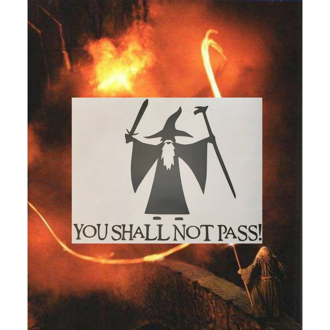 Gandalf Décalque Vous ne passerez pas autocollant Decal LOTR Etsy