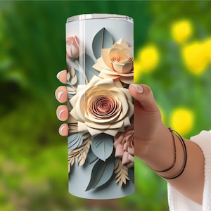 Mooie flora boeket bloem tuimelaar -Rose Tumbler Sublimation 3D Design, Straight Wrap voor Tumblers, Instant Digital Download PNG
