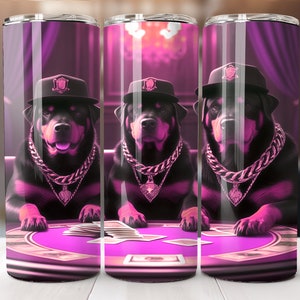 Involucro per tumbler per cani 3D Rottweiler - tumbler per carte da poker 20 once involucro per tumbler magro download immediato digitale