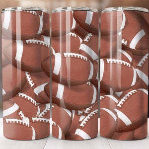 Vaso de fútbol 3D de 20 oz, vaso delgado para descargar digitalmente, idea de regalo deportivo para estudiantes de la escuela, cumpleaños para papá, png realista