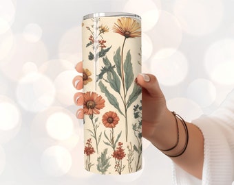 Boho floral wild Tumbler Wrap, floral tumbler, 20oz skinny tumbler sublimation design downloads,boho floral tumblers, mom flower life png,
