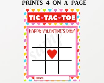 Tic Tac Toe Candy Valentine, PRINTABLE Valentine, School Valentine Cards for Kids, Classroom Valentine, Kids Valentine Cards, tic tac toe