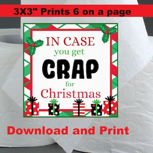 Voor het geval je onzin krijgt voor kerst Cadeaukaartjes, kerstgrap, propcadeau, witte olifant cadeau, waardeloze kerst, grappige cadeaukaartjes,