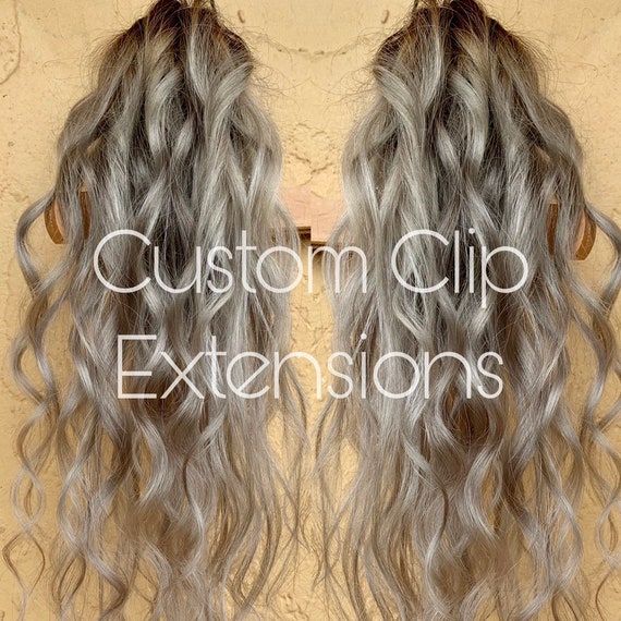 Silver Blonde Clip In Hair Extensions Clip In Hair Etsy