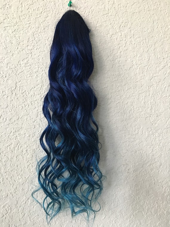 Balayage Blue Clip Hair Extensions BluesClip In Hair Etsy