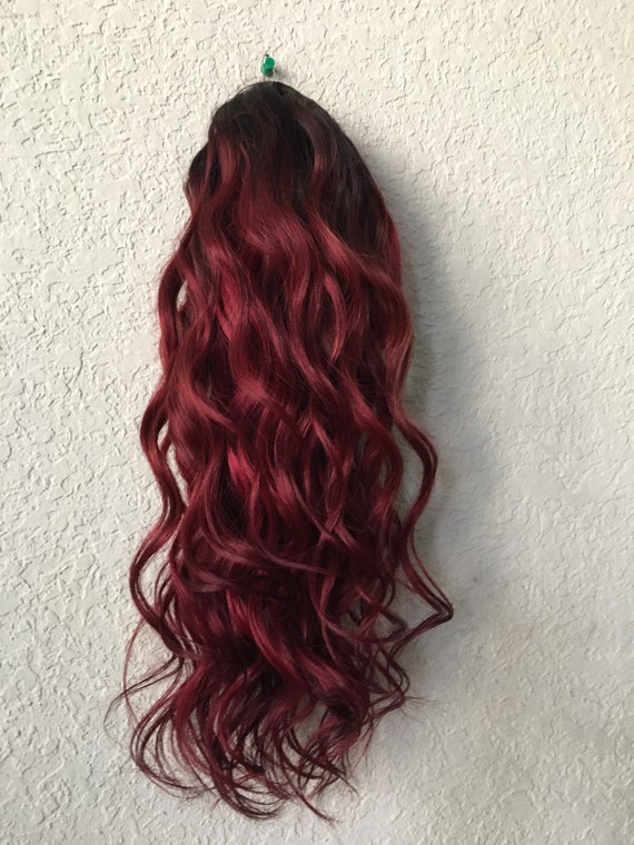 Dark Red Clip in Hair Extensions