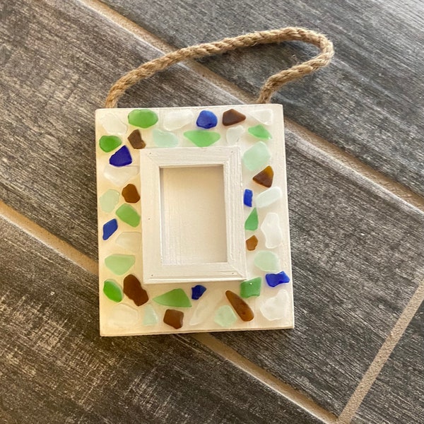 Sea glass picture frame