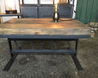 industrial wood furniture reclaimed industrial furniture coffee table made of wood and steel etsy industrial wood furniture reclaimed industrial furniture coffee table made of wood and steel etsy
