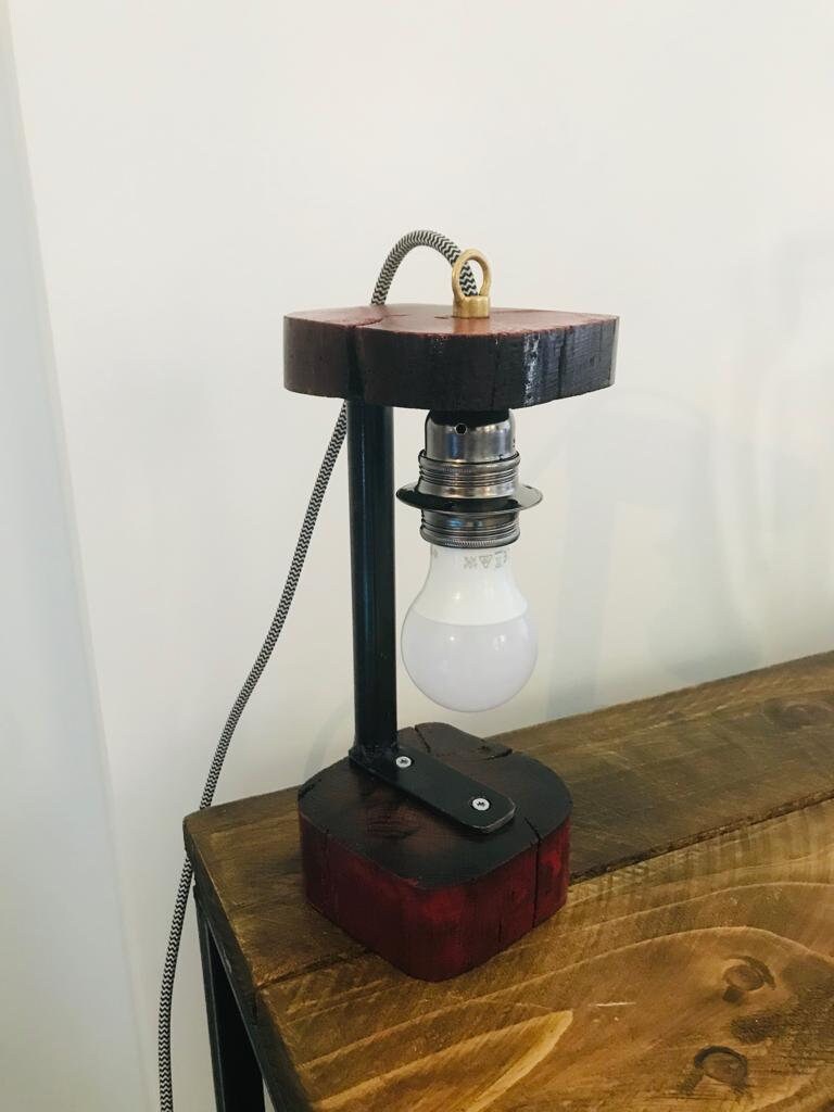 Lampe Industriel Acier Chêne