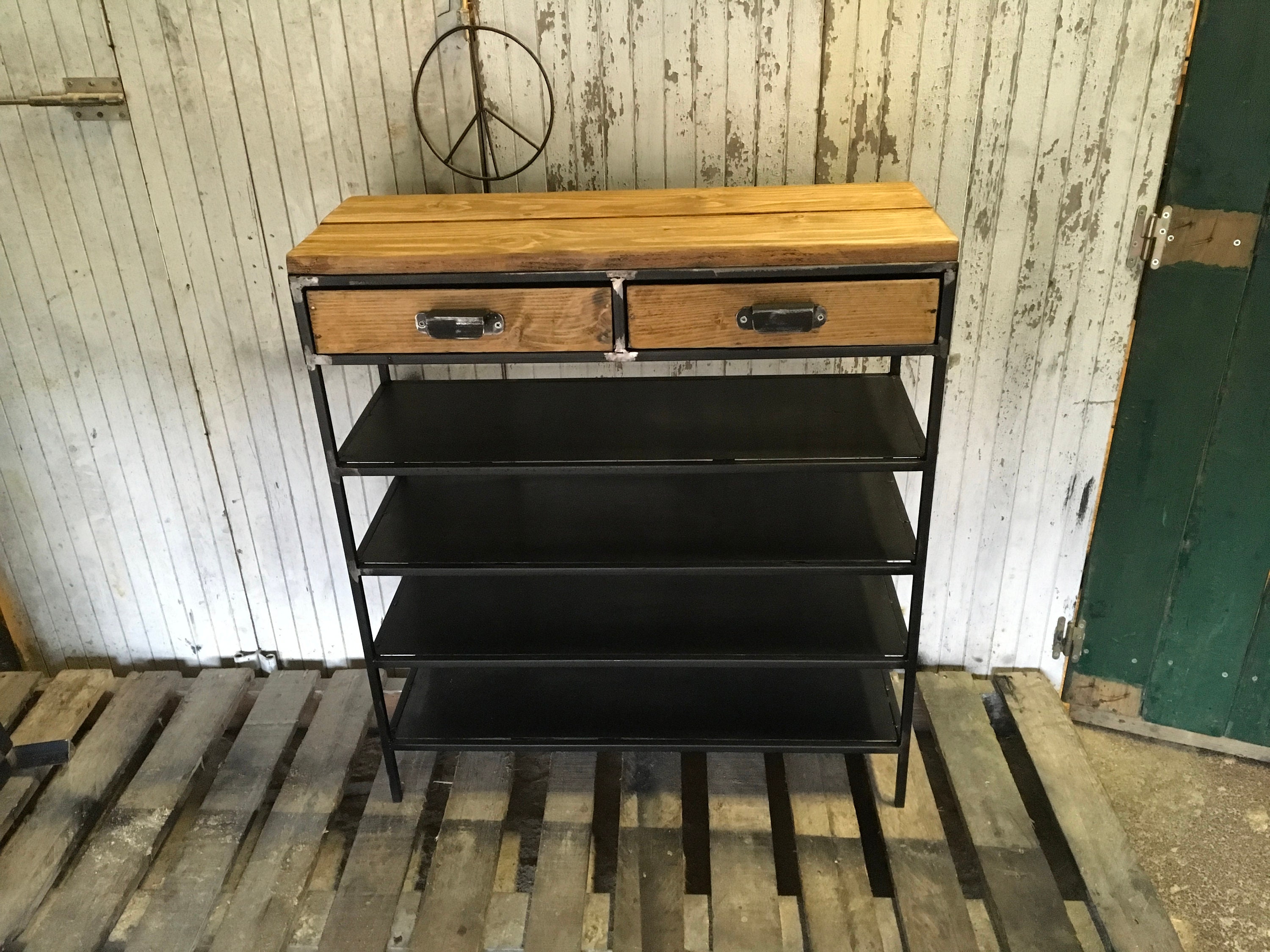 Meuble Console Acier et Bois