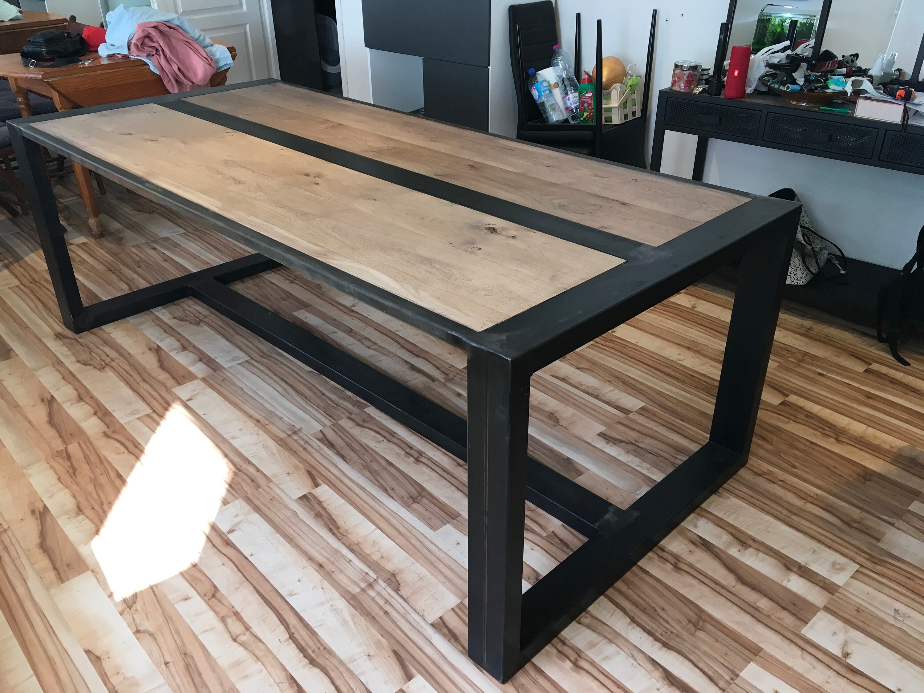 Grande Table de Sam Acier et Chêne