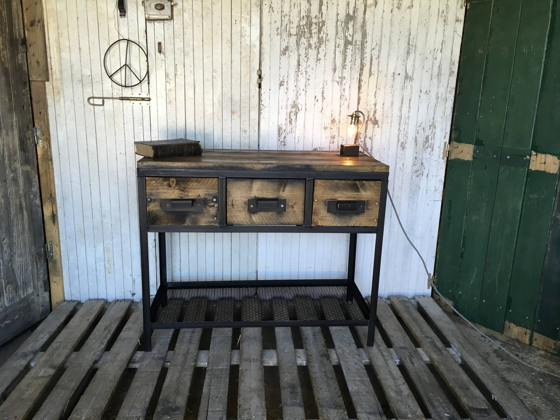 Raw Wood And Steel Industrial Furniture Dresser Etsy