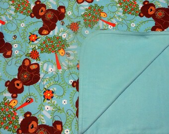 Bear Baby Blanket & Burp Cloth Set