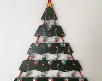 Calendario de Adviento del Árbol de Navidad, Cuenta regresiva de Navidad, Adorno, Calendario de Adviento de Madera, Árbol de Madera, Decoración de la Pared