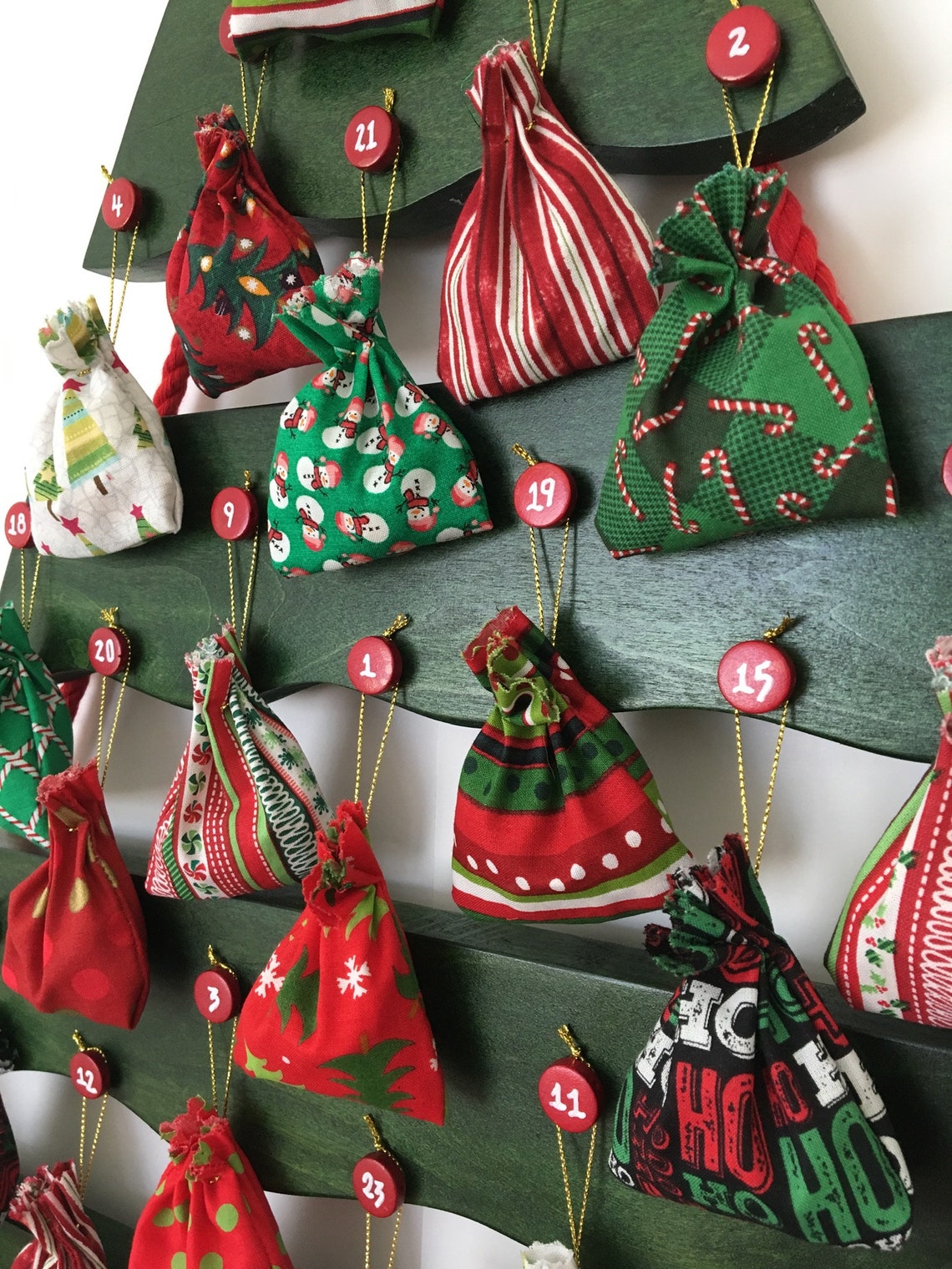 Christmas Tree Advent Calendar, Hanging Advent Calendar, Children's