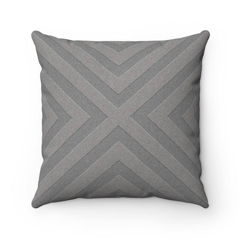 Grey Geometric Pattern Pillow