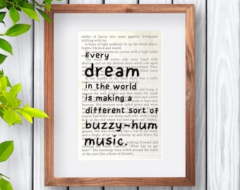 BFG Book Page Print, Vintage New Home Gift, Literary Decor, Book Lover Gift, Whimsical Quote Print