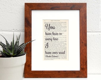 Charles Dickens Quote Print, Vintage Book Page Art (8x10)