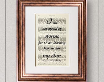Little Women Recycled Vintage Book Page Print, Inspirational Quote Print, Travel Gift, Leaving Home Gift, New Home Decor